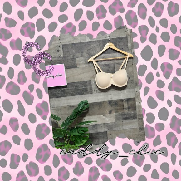 Victoria’s Secret PINK Wear Everywhere Multi-Way Push-Up Bra 36DD Beige EUC - Picture 1 of 6